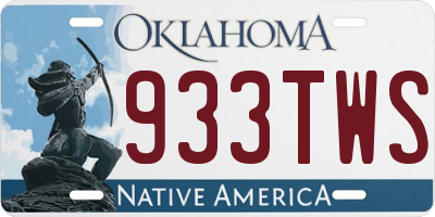 OK license plate 933TWS