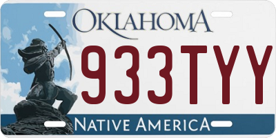 OK license plate 933TYY