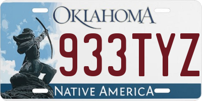 OK license plate 933TYZ