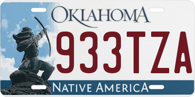 OK license plate 933TZA