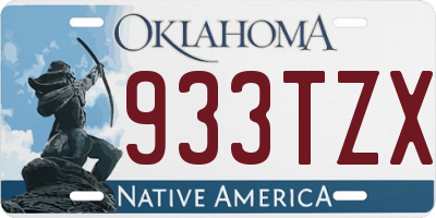 OK license plate 933TZX