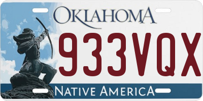 OK license plate 933VQX