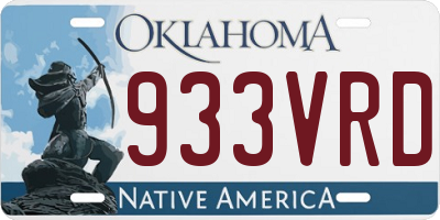 OK license plate 933VRD
