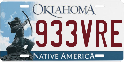 OK license plate 933VRE