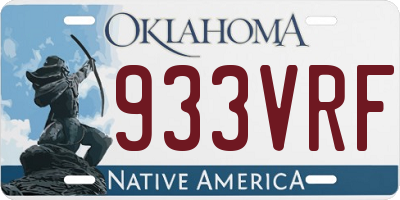 OK license plate 933VRF