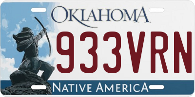 OK license plate 933VRN