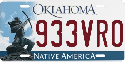OK license plate 933VRO