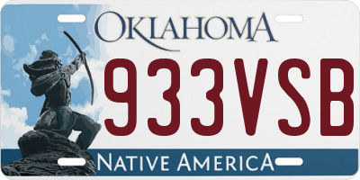 OK license plate 933VSB