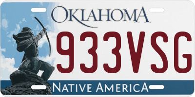 OK license plate 933VSG