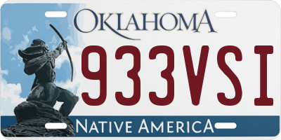 OK license plate 933VSI