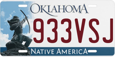OK license plate 933VSJ
