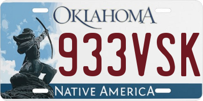 OK license plate 933VSK