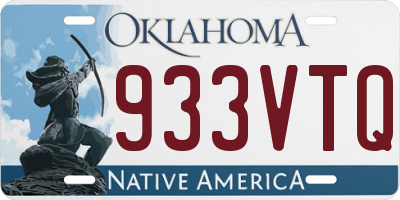 OK license plate 933VTQ