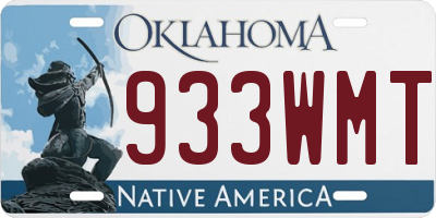 OK license plate 933WMT