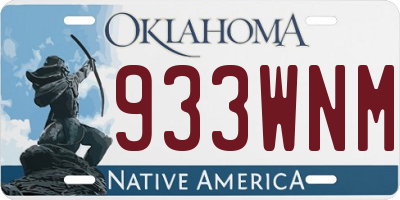 OK license plate 933WNM