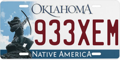 OK license plate 933XEM