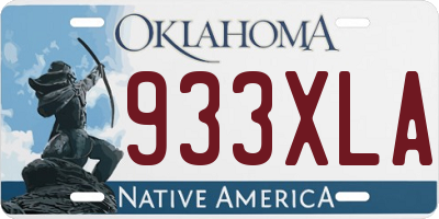 OK license plate 933XLA