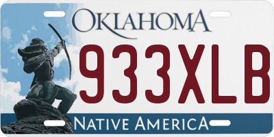 OK license plate 933XLB