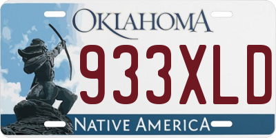 OK license plate 933XLD