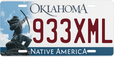 OK license plate 933XML