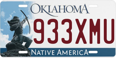 OK license plate 933XMU