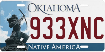OK license plate 933XNC