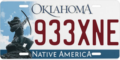OK license plate 933XNE
