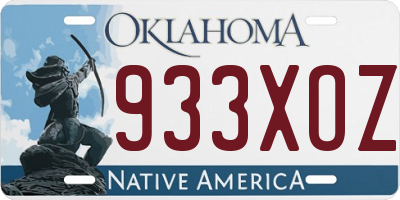 OK license plate 933XOZ
