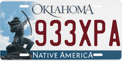 OK license plate 933XPA