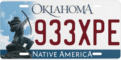 OK license plate 933XPE