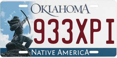 OK license plate 933XPI