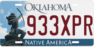 OK license plate 933XPR