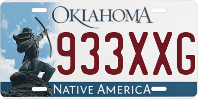 OK license plate 933XXG
