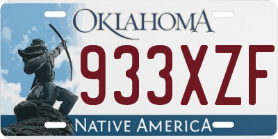 OK license plate 933XZF