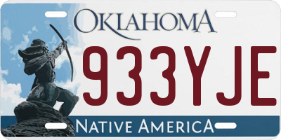 OK license plate 933YJE