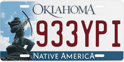 OK license plate 933YPI