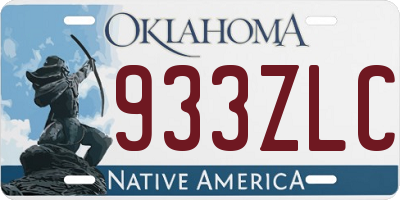 OK license plate 933ZLC