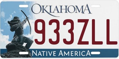 OK license plate 933ZLL