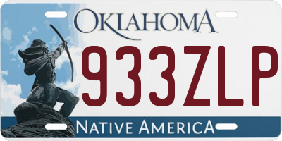 OK license plate 933ZLP