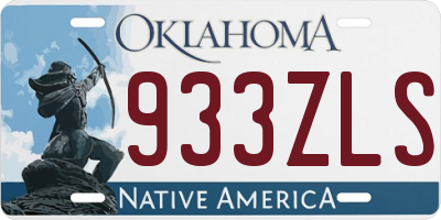 OK license plate 933ZLS