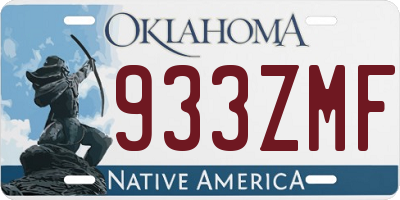 OK license plate 933ZMF