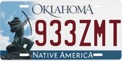 OK license plate 933ZMT