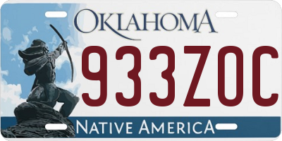 OK license plate 933ZOC
