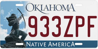 OK license plate 933ZPF
