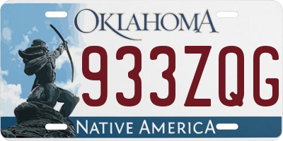 OK license plate 933ZQG