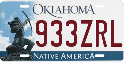 OK license plate 933ZRL