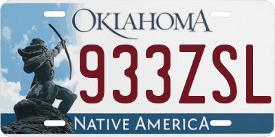 OK license plate 933ZSL