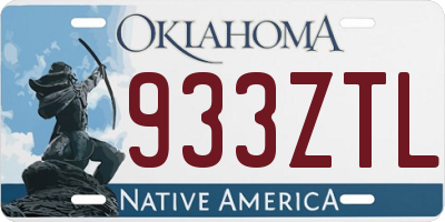 OK license plate 933ZTL