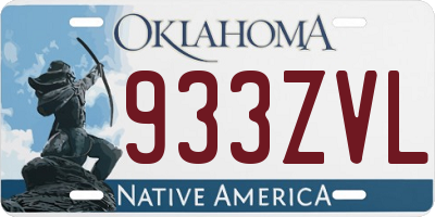 OK license plate 933ZVL
