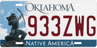 OK license plate 933ZWG